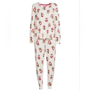 Owl Print Long Sleeve Pajama Set
